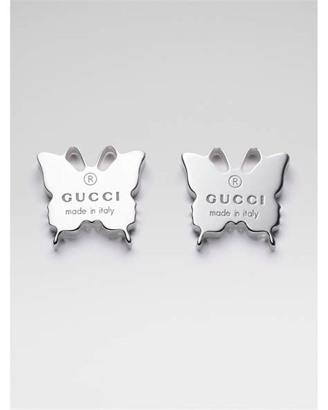 gucci butterfly sterling silver|gucci earrings marmont.